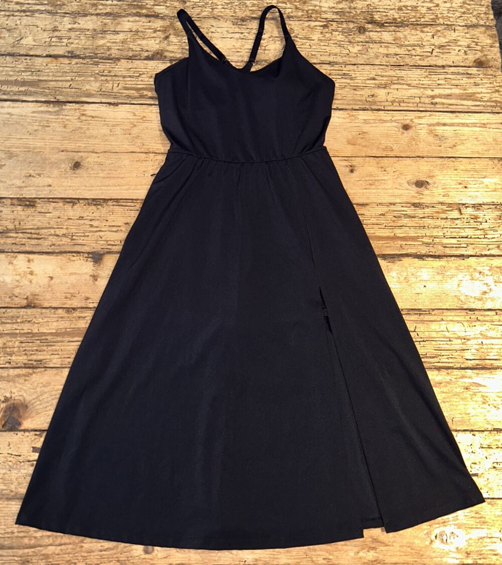 Ewedoos Women’s Size S Black Mid length Dress With Short Liner NWT